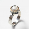 Комплект из кольца и пусет, арт. R00001gold, серебро, золото, жемчуг