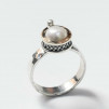 Комплект из кольца и пусет, арт. R00001gold, серебро, золото, жемчуг
