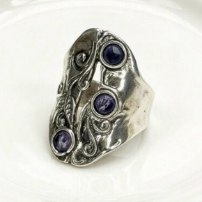 Кольцо, арт. 1249, серебро 925 пробы, аметист, чернение