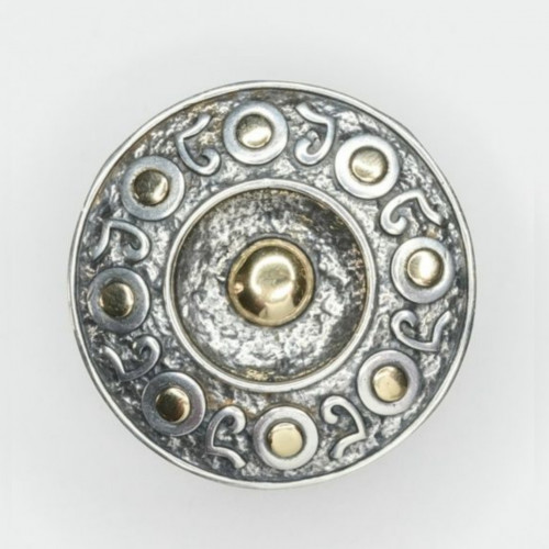 Кольцо, арт. 1915, серебро 925 пробы, золото, чернение