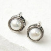 Комплект из кольца и пусет, арт. 00001, серебро 925 пробы, жемчуг, чернение