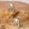 Серьги, арт. 1951, серебро 925 пробы, золото, циркон синт., чернение
