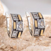 Серьги, арт. 2220, серебро 925 пробы, золото, циркон, чернение