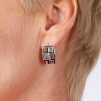 Серьги, арт. 2220, серебро 925 пробы, золото, циркон, чернение