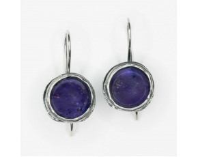 Серьги, арт. 22, серебро 925 пробы, аметист,  чернение