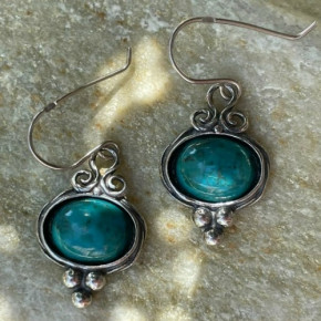 Серьги, арт. 2380, серебро 925, бирюза, чернение