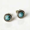 Серьги-пусеты, арт. 2460бир, серебро 925, бирюза, чернение