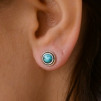 Серьги-пусеты, арт. 2460бир, серебро 925, бирюза, чернение