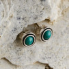Серьги-пусеты, арт. 2460бир, серебро 925, бирюза, чернение