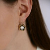 Серьги на петле, арт. 2574, серебро 925 пробы, золото, жемчуг, чернение