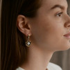 Серьги, арт. 2574А, серебро 925 пробы, золото, жемчуг, чернение