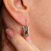 Серьги, арт. 2613гр, серебро 925 пробы, гранат, золото