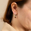 Серьги, арт. ф33гр, серебро 925 пробы, золото, гранат, цирконы