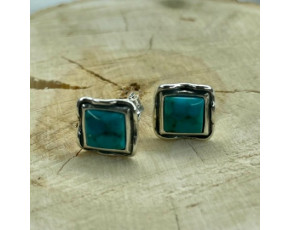Серьги-пусеты, арт. 4369бир, серебро 925 пробы, бирюза, чернение