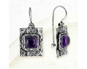 Серьги, арт. Е438ам, серебро 925 пробы, бирюза, чернение