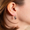 Серьги, арт. 58, серебро 925, гранат, золото, чернение