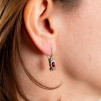 Серьги, арт. 58, серебро 925, гранат, золото, чернение
