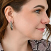 Серьги, арт.8099з, серебро 925 пробы, золото, циркон, чернение