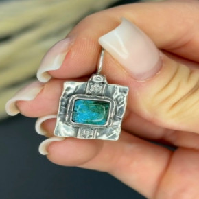 Серьги, арт. Е438бир, серебро 925 пробы, бирюза, чернение