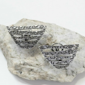 Серьги «Руны» на англ.замке, арт. 454, серебро 925 пробы, чернение