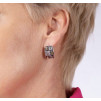 Серьги, арт. 2220, серебро 925 пробы, золото, циркон, чернение