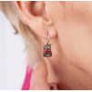 Серьги, арт. 2613гр, серебро 925 пробы, гранат, золото